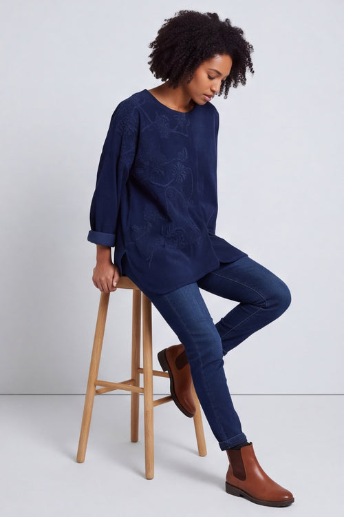 Jessa Needlecord Top Navy – image 4 of 6