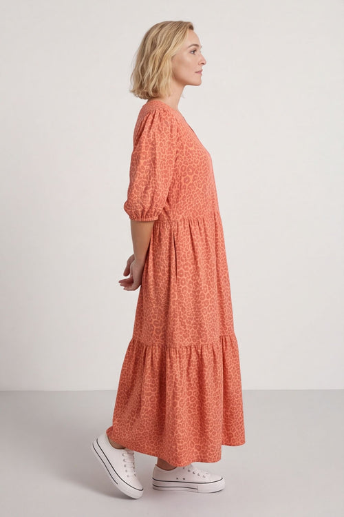 Paulette Animal Print Cotton Dress Orange – image 4 of 6