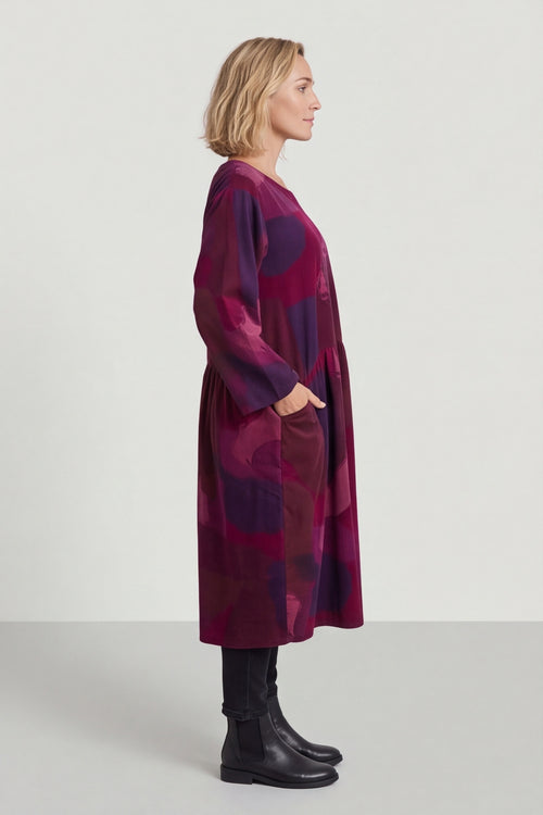Dreda Print Needlecord Dress Burgundy – image 4 of 6