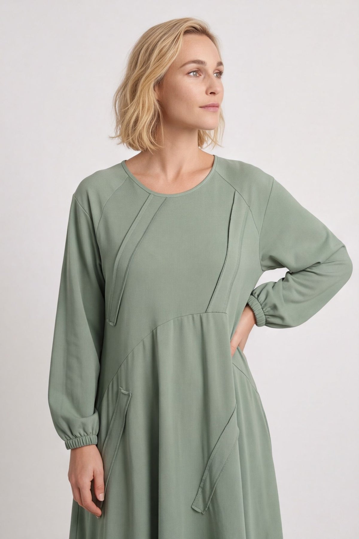 Netta Cotton Dress Sage Green – image 4 of 5