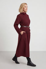 Eudora Belted Dress Wine Wine - Eudora Belted Dress Wine – image 4 of 6