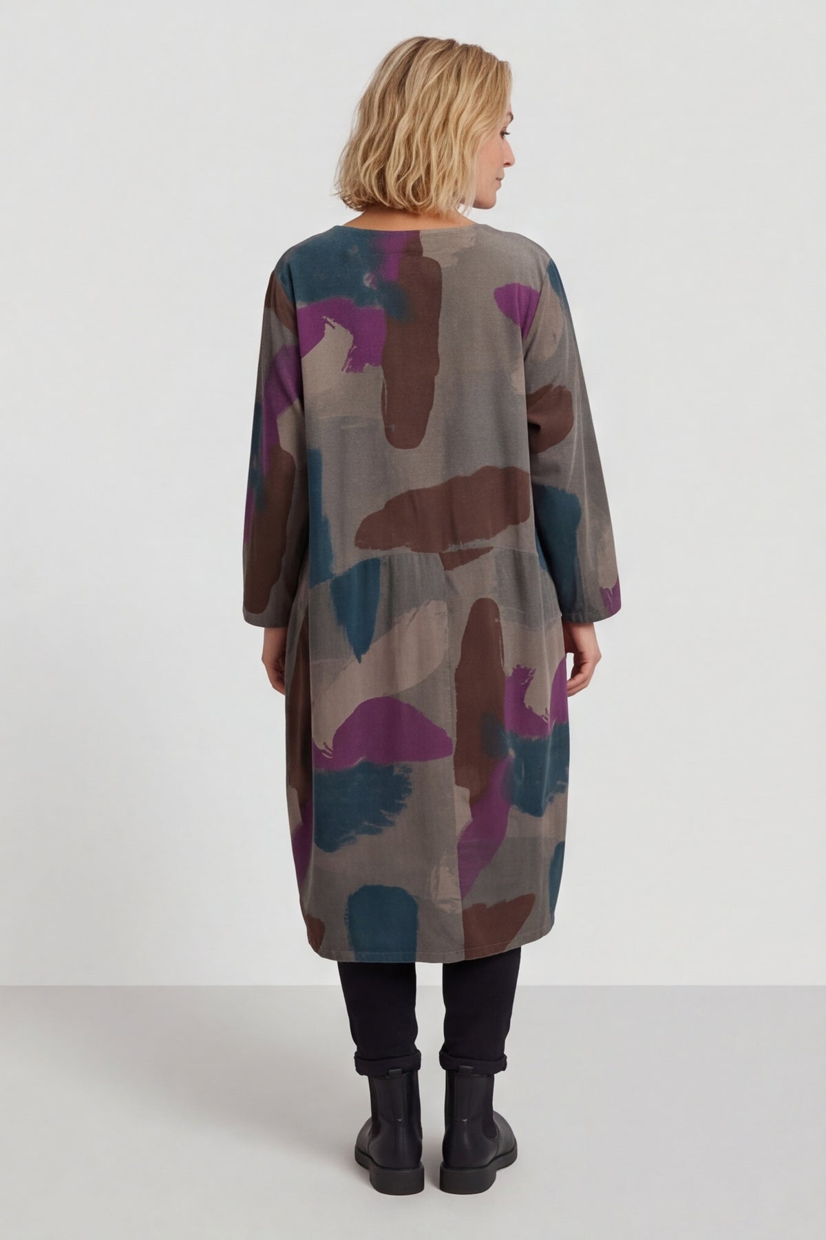 Dreda Print Needlecord Dress Teal – image 4 of 6