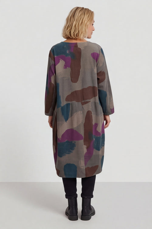 Dreda Print Needlecord Dress Teal – image 4 of 6