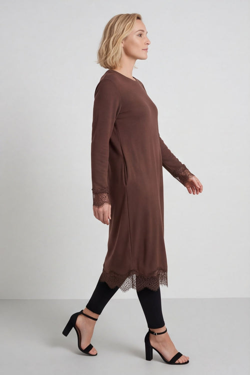 Merinda Lace Detail Dress Cocoa – image 3 of 5