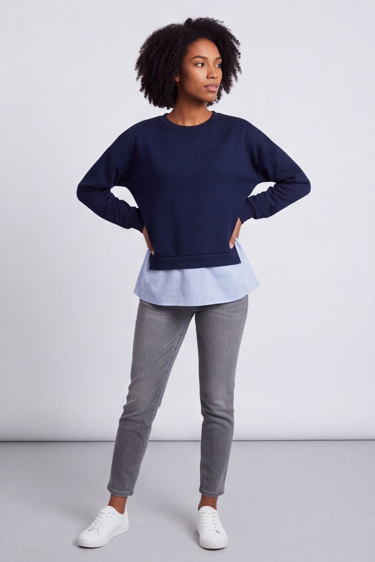 Gail Layer Detail Top Navy – image 4 of 6