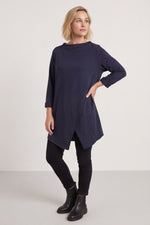 Nelle Cowl Cotton Top Navy Navy - Nelle Cowl Cotton Top Navy – image 4 of 5
