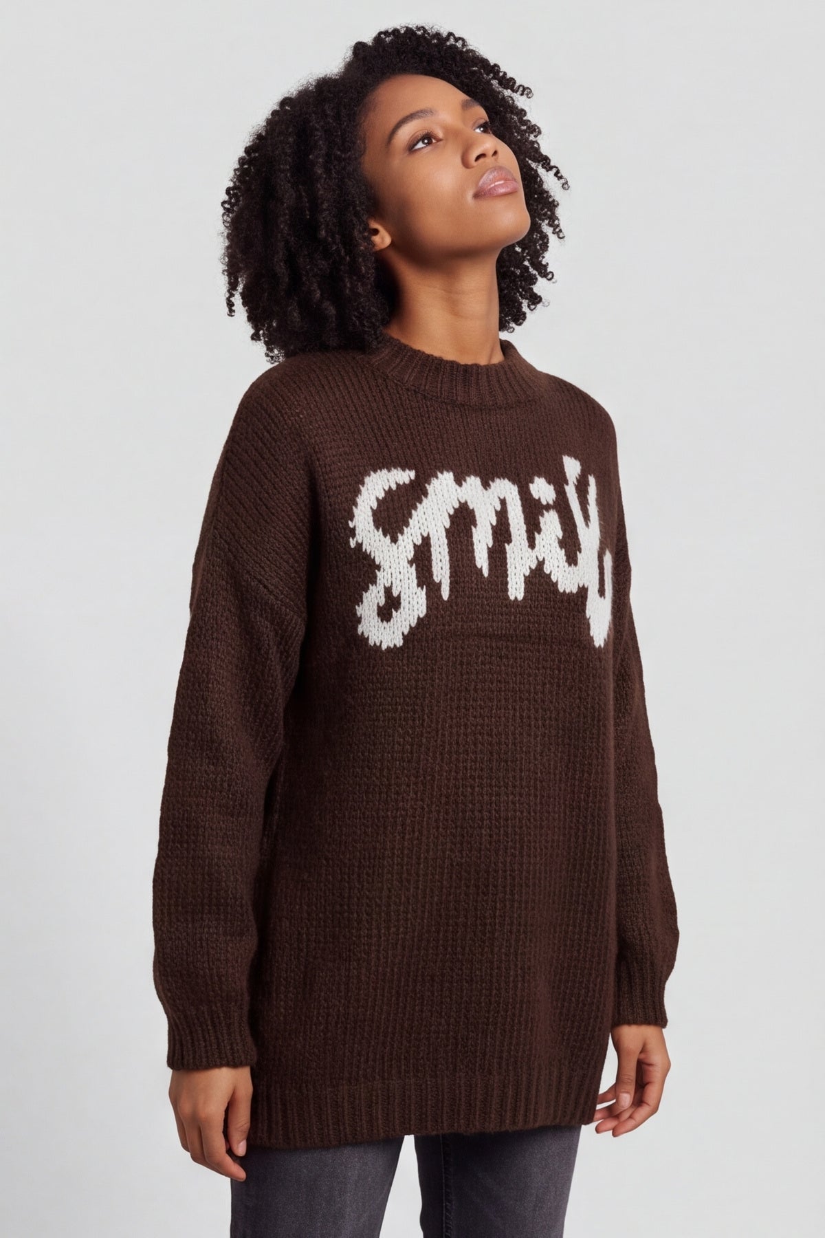 Smile Knitted Jumper Cocoa – image 3 of 4