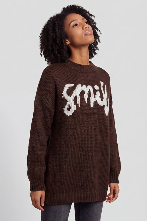 Smile Knitted Jumper Cocoa – image 3 of 4