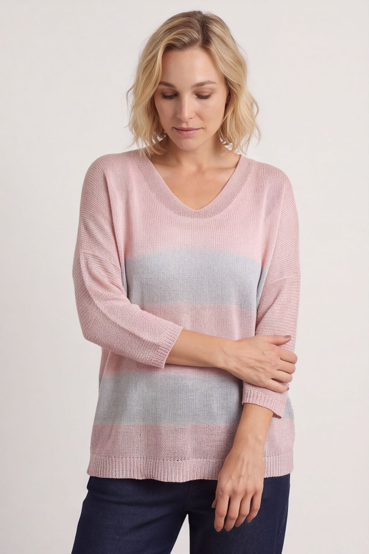 Davena Stripe Knit Top Pink – image 3 of 5