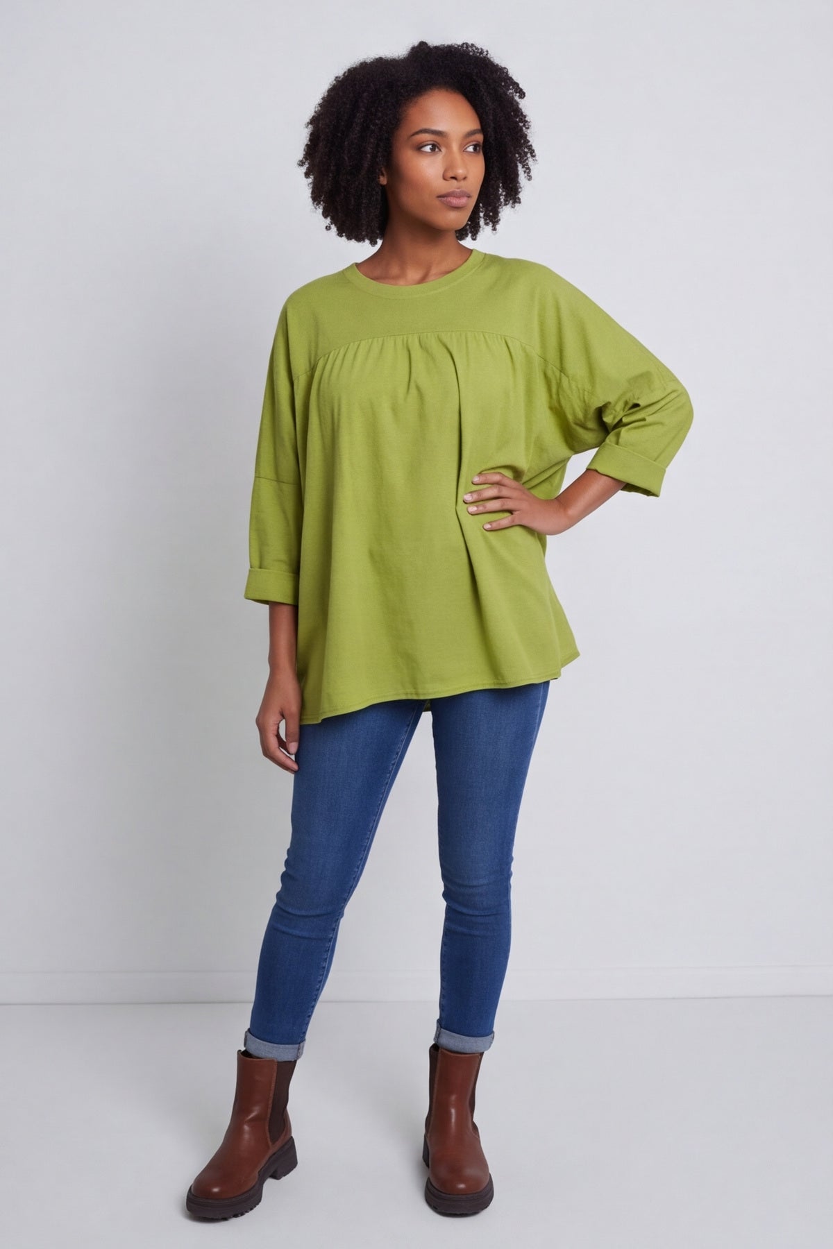 Dianne Cotton Top Green – image 4 of 6