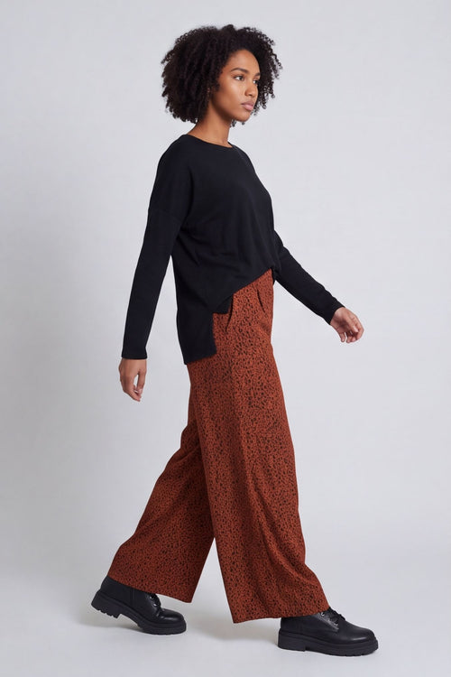 Sidonie Leopard Needlecord Trousers Burnt Orange – image 3 of 4