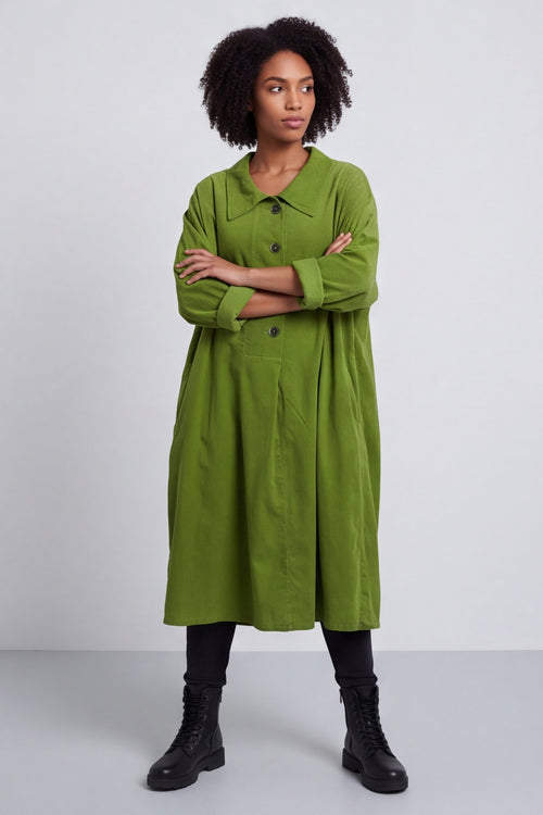 Amina Needlecord Dress Olive – image 4 of 6