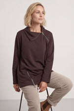 Shaye Zip Detail Cotton Top Cocoa Cocoa - Shaye Zip Detail Cotton Top Cocoa – image 4 of 6