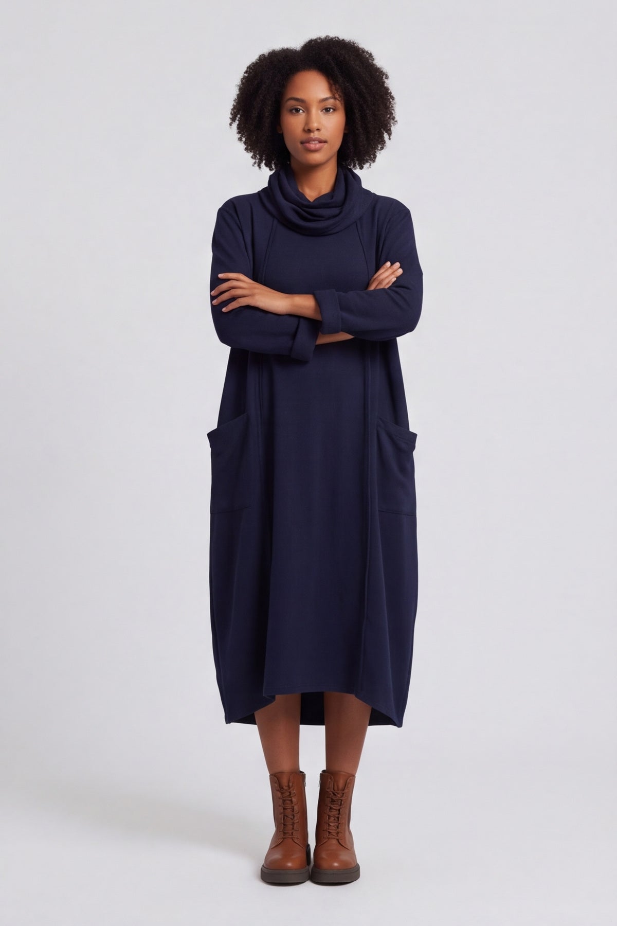 Maris Snood Cotton Dress Navy – image 4 of 6