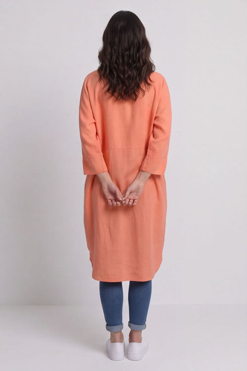 Helena Linen Dress Orange – image 3 of 5