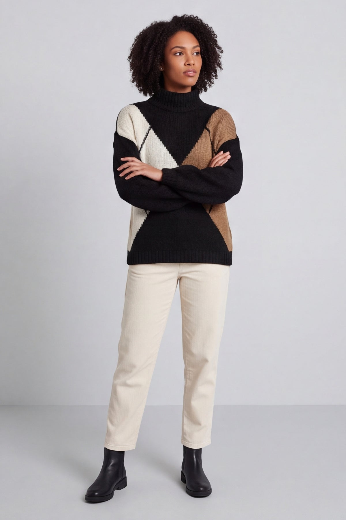 Rodina Argyle Knitted Jumper Black – image 4 of 6