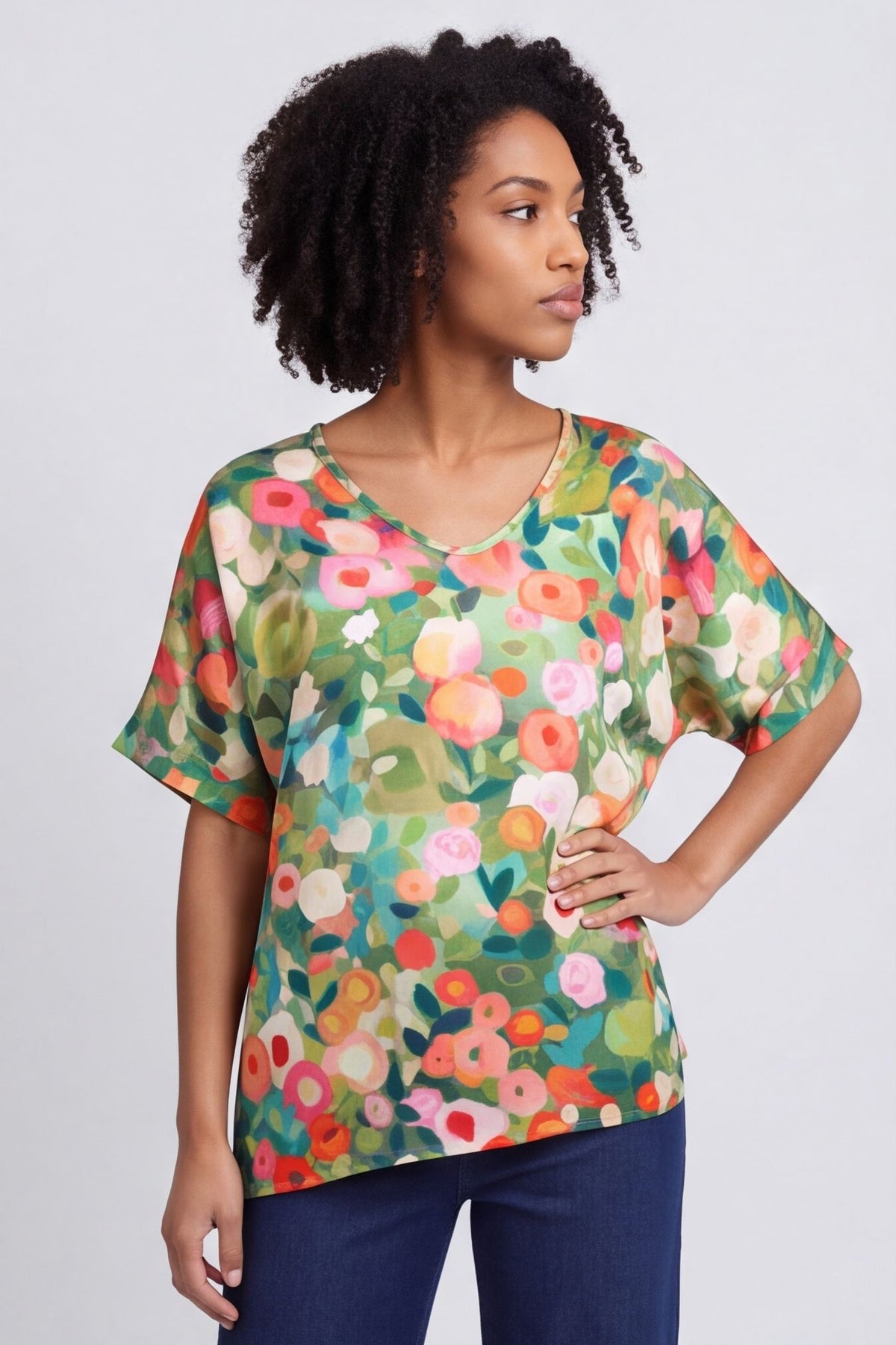 Luciella Print Top Khaki – image 3 of 5