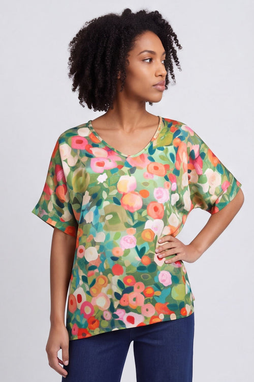Luciella Print Top Khaki – image 3 of 5