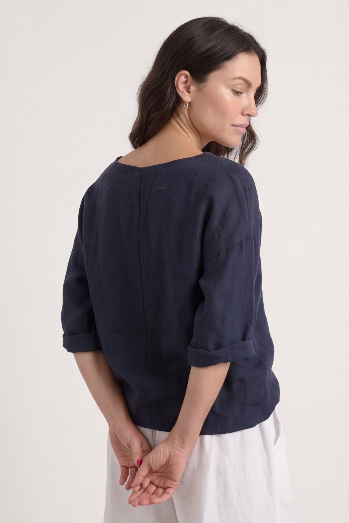 Arielle Linen Blend Shorts White – image 4 of 6