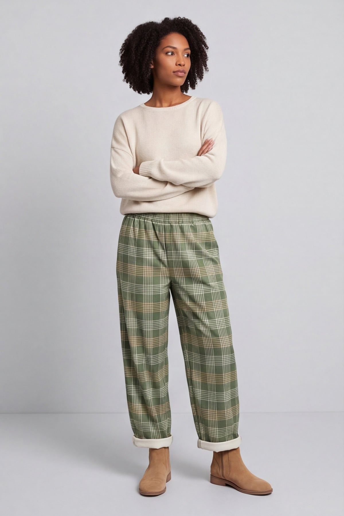 Kirri Check Trousers Green – image 4 of 5