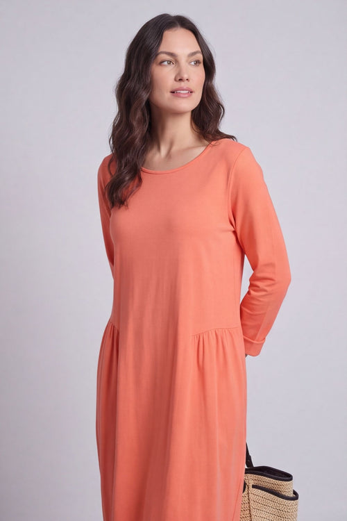 Kayleigh Long Sleeve Cotton Dress Orange – image 4 of 5