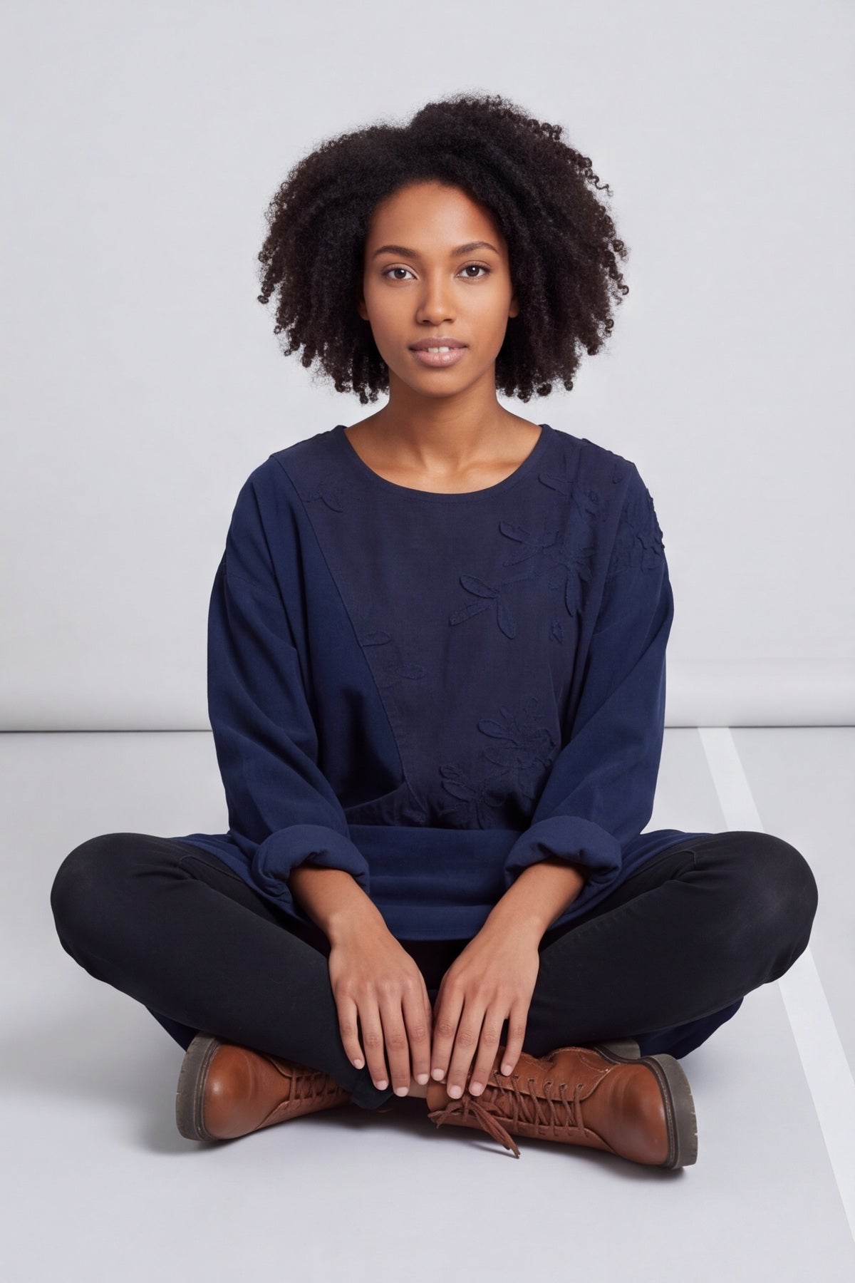 Laurie Needlecord Dress Navy – image 4 of 6