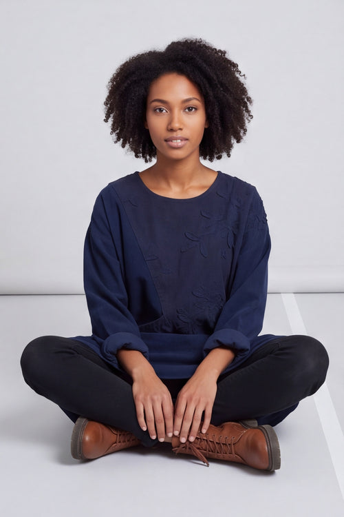 Laurie Needlecord Dress Navy – image 4 of 6