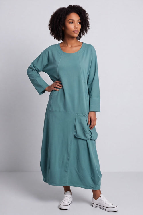 Sharon Pocket Cotton Dress Jade Green – image 3 of 3