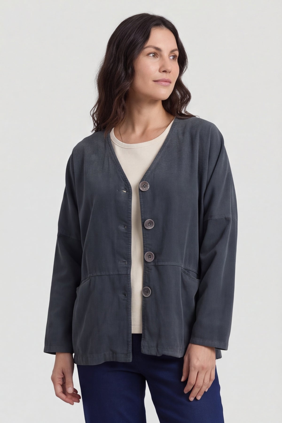 Kristen Needlecord Jacket Mid Grey – image 2 of 4