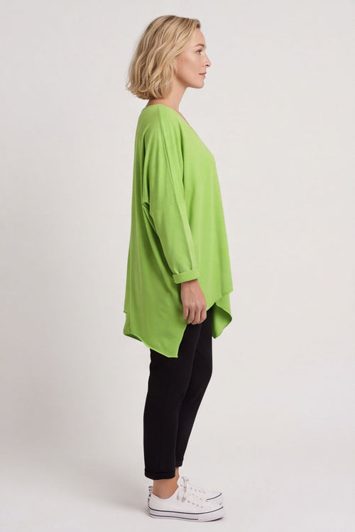 Jodie Dip Side Cotton Top Lime – image 4 of 6