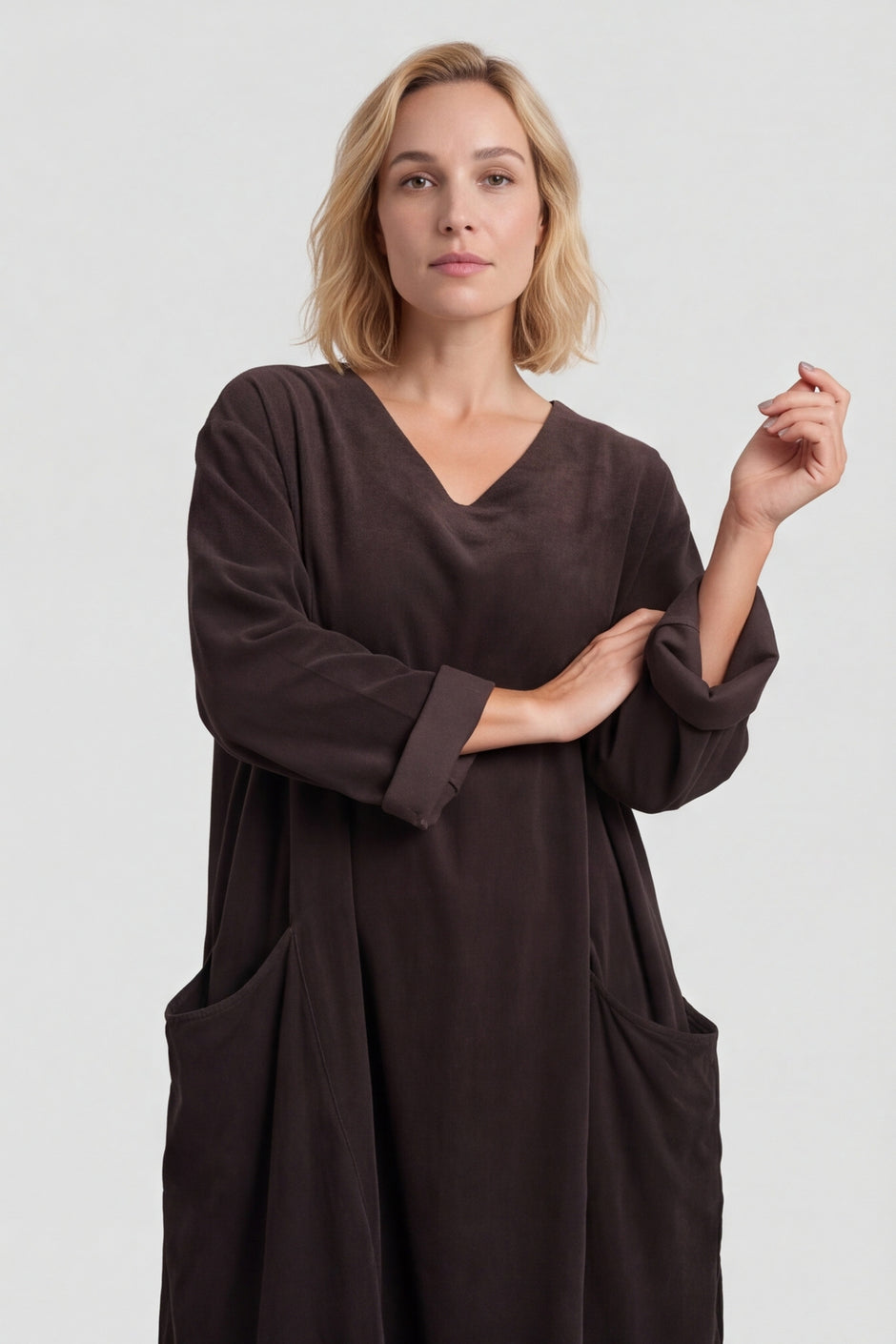 Cerys Cord Pocket Dress Cocoa – image 4 of 6