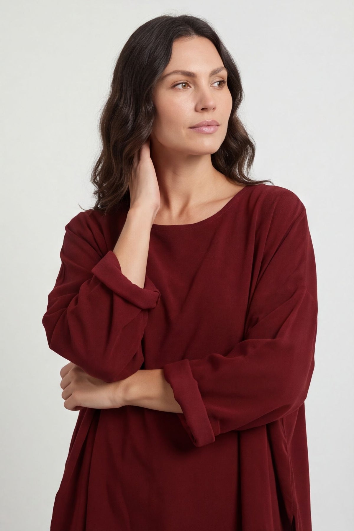Selene Needlecord Pocket Top Wine – image 3 of 5