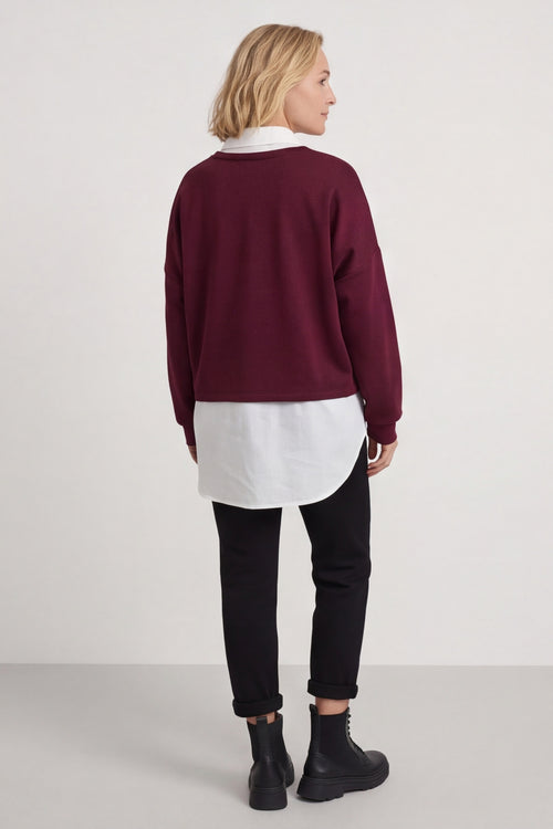 Leilani Collared Top Wine – image 4 of 6