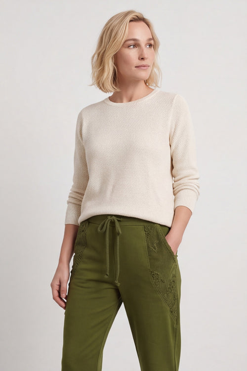 Lina Cord Detail Cotton Joggers Olive – image 4 of 6