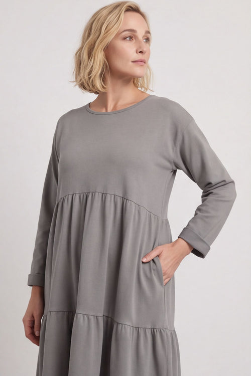 Petunia Tiered Cotton Dress Mocha – image 4 of 5