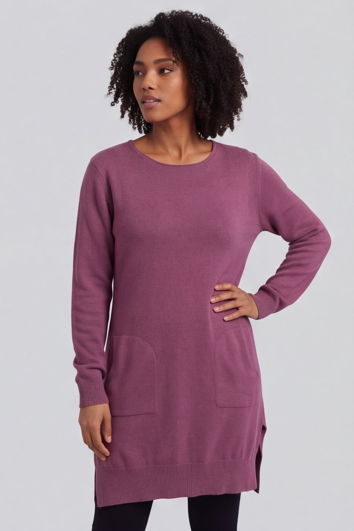 Elisa Pocket Knitted Tunic Grape – image 4 of 6