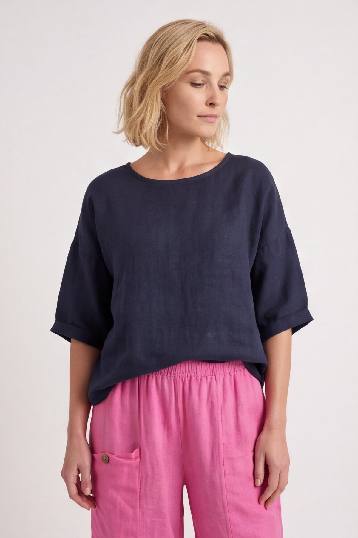 Clarisse Button Pocket Linen Trouser – image 4 of 6