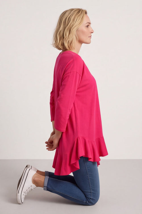 Carey Frill Cotton Top Fuchsia – image 4 of 6