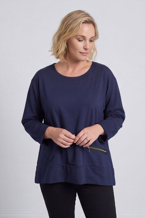 Laurissa Cotton Top Navy – image 3 of 4
