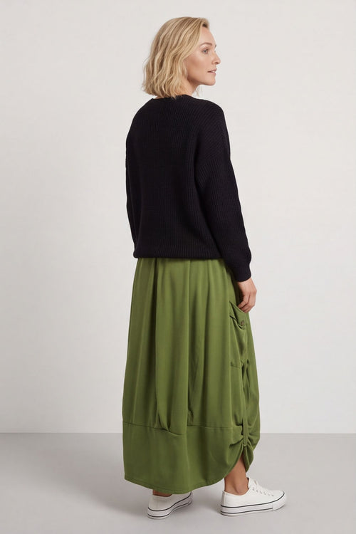 Lavone Cotton Skirt Olive – image 4 of 6