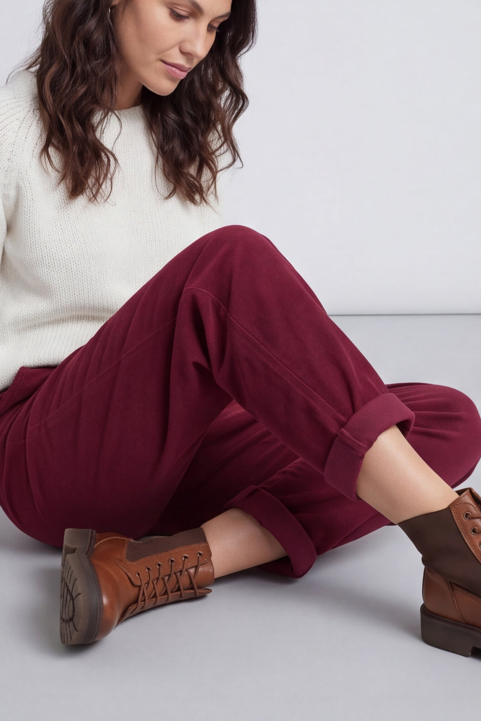 Carmella Needlecord Trousers Wine – image 4 of 6