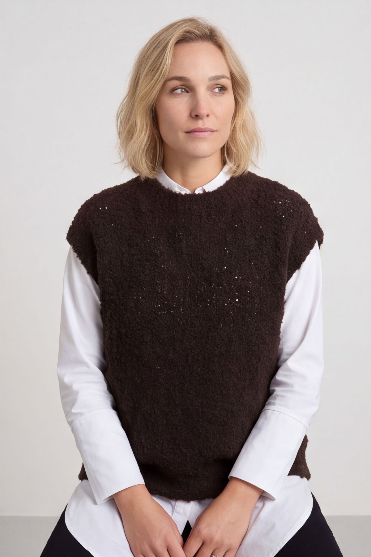 Clancy Boucle Tank Top Cocoa – image 3 of 5