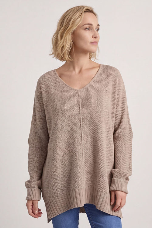 Bo Slouch V-Neck Jumper Mocha – image 3 of 5