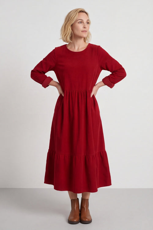 Sheena Needlecord Dress Red – image 4 of 5
