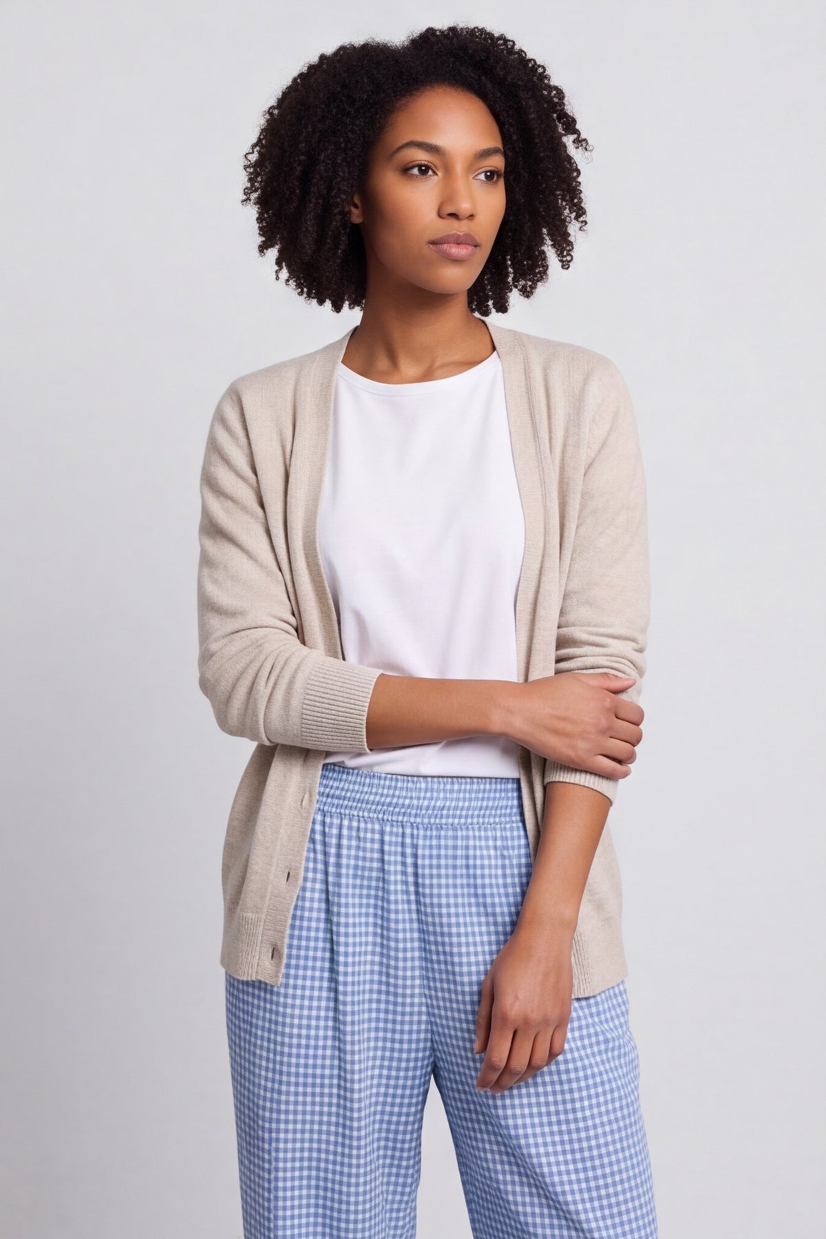 Cataleya Gingham Cotton Trousers Powder Blue – image 4 of 6