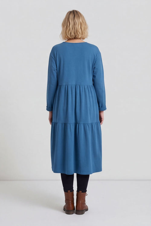 Petunia Tiered Cotton Dress Teal – image 4 of 6