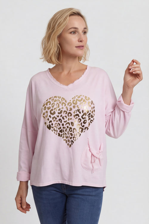 Cherie Heart Cotton Top Pink – image 4 of 5