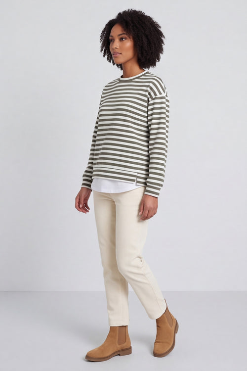 Capricia Stripe Top Khaki – image 4 of 6