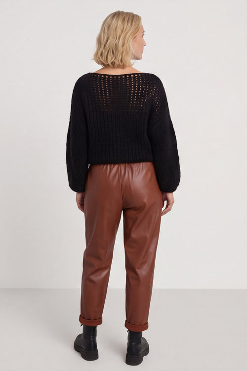 Hilary Wet Look Trousers Nutmeg – image 4 of 6