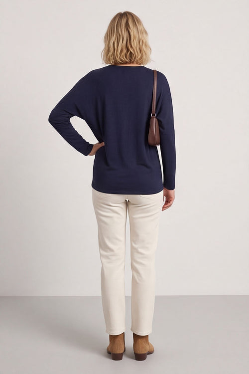 Blythe Button Detail Top Navy – image 4 of 6